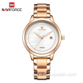 Rose Gold Watches For Women Quartz Wristwatches Ladies Top Brand Bracelet Clock NAVIFORCE 5008 Watch